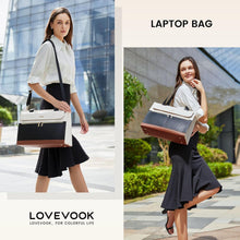 LOVEVOOK Laptoptasche 15,6 Zoll Damen PU Leder Handtasche