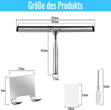 Edelstahl Duschabzieher 25CM mit Halterung & 3