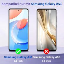 2 Stück Panzerglas Samsung Galaxy A51 Schutzfolie 9H Härte