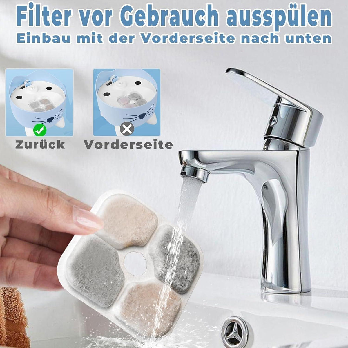 18x Katzenbrunnen Filter für Catit Pixi | Ersatzfilter mit Schläuchen