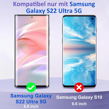 2 Stück Panzerglas Samsung Galaxy S22 Ultra 5G Schutzfolie