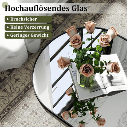 Gewölbter Ganzkörperspiegel 180x76 cm – Stand- & Wandspiegel Schwarz