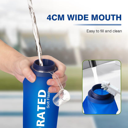 750ml Soft Sportwasserflasche Faltbar Trinkflasche BPA-frei Volumenskala Outdoor