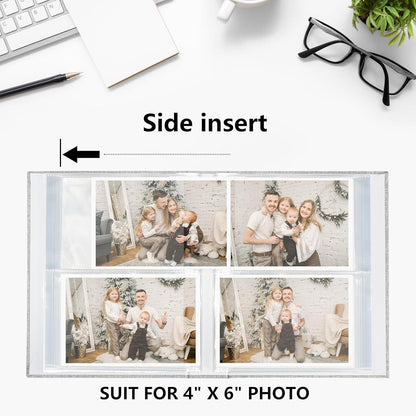 Vienrose Fotoalbum 10x15 2er Pack Leinen Cover Frontfenster Grau