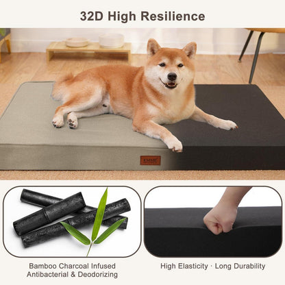 Orthopädisches Hundebett Khaki L – Wasserdicht & Komfortabel