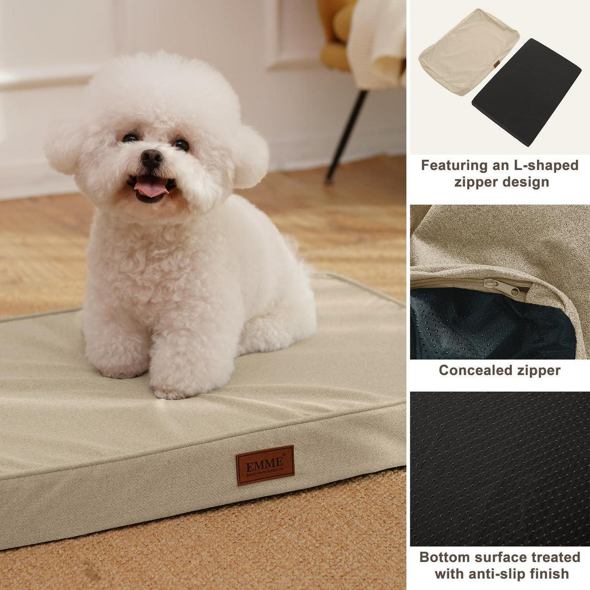 Orthopädisches Hundebett Khaki L – Wasserdicht & Komfortabel