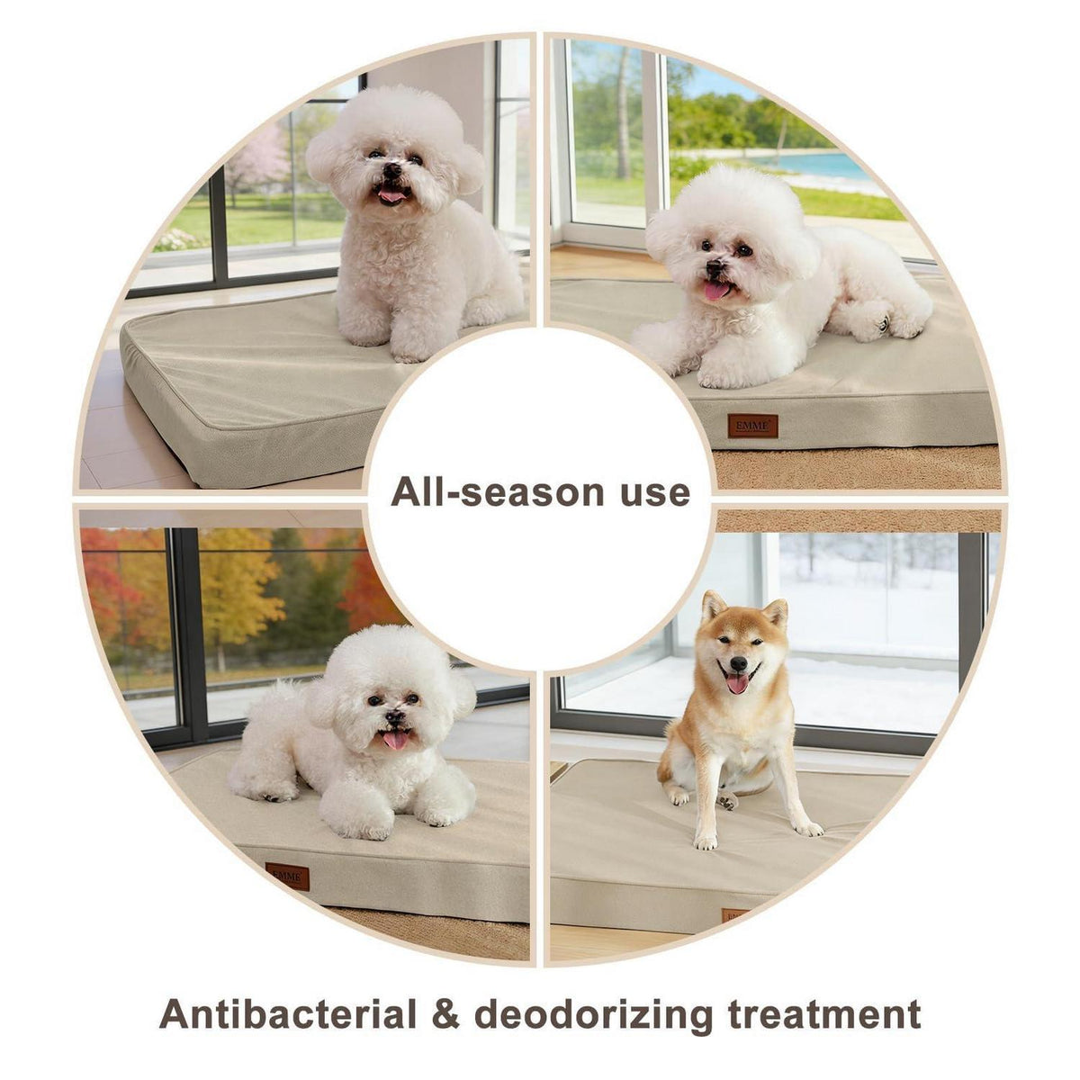 Orthopädisches Hundebett Khaki L – Wasserdicht & Komfortabel