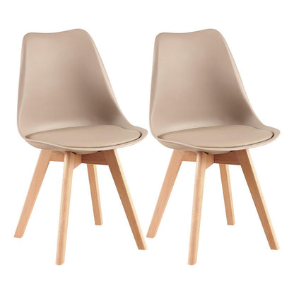 Skandinavische Esszimmerstühle 2er-Set, Khaki