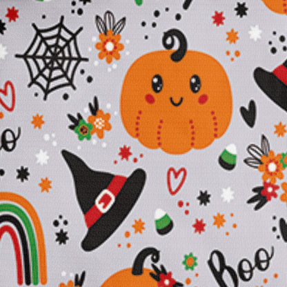 Halloween Bettwäsche Set 135x200 - Kürbis, Geist & Regenbogen 3D