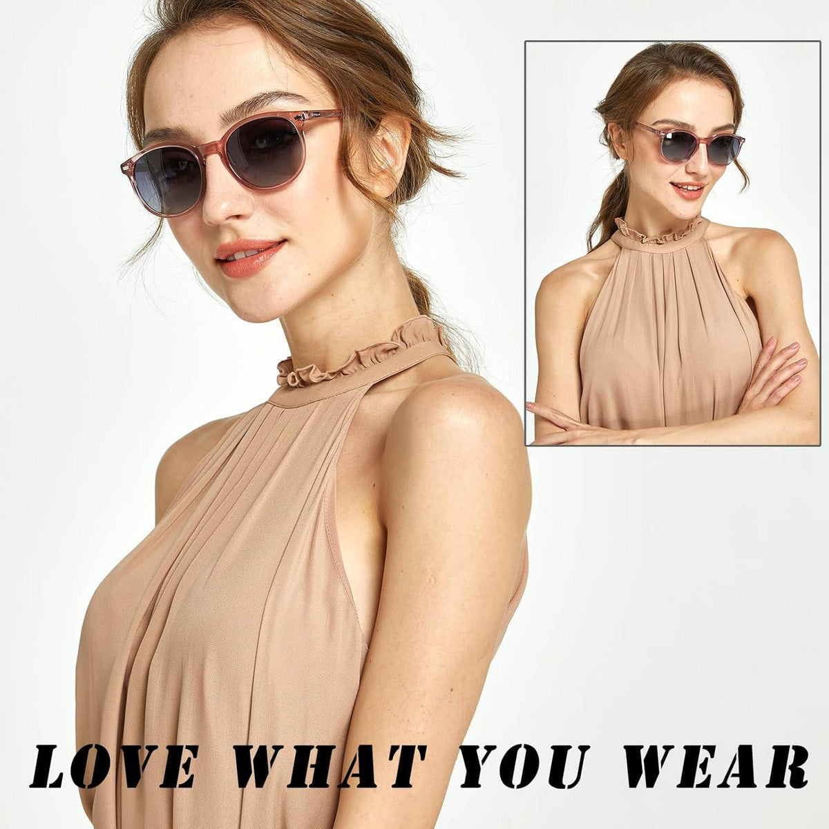 DUCO Retro Polarisierte Damen Sonnenbrille UV400 Vintage