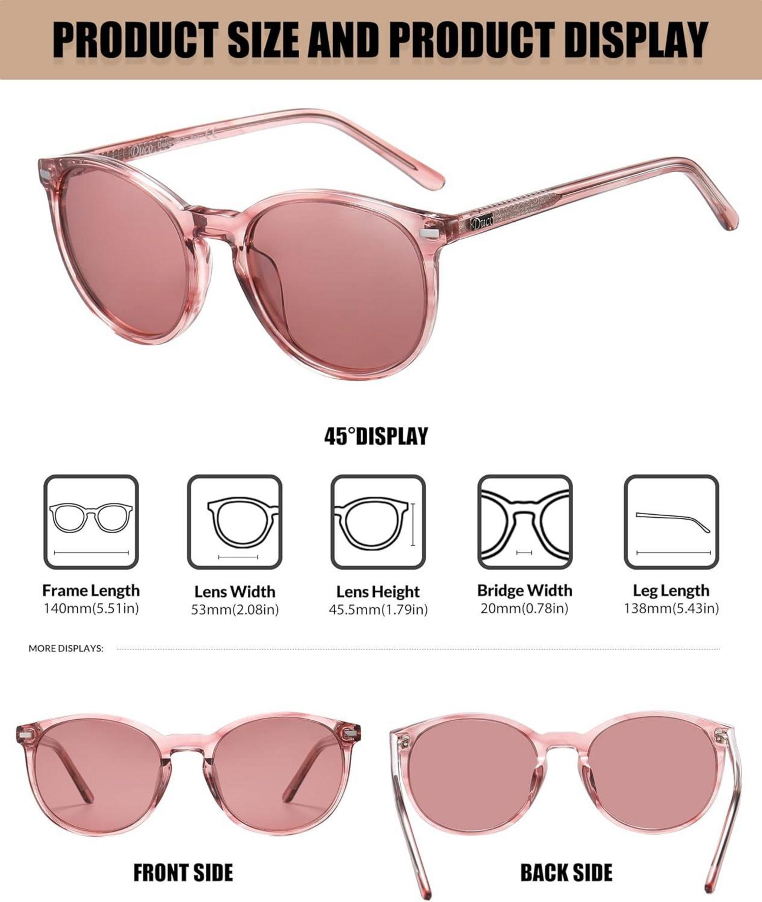 DUCO Vintage Polarisierte Damen Sonnenbrille UV400 Schutz