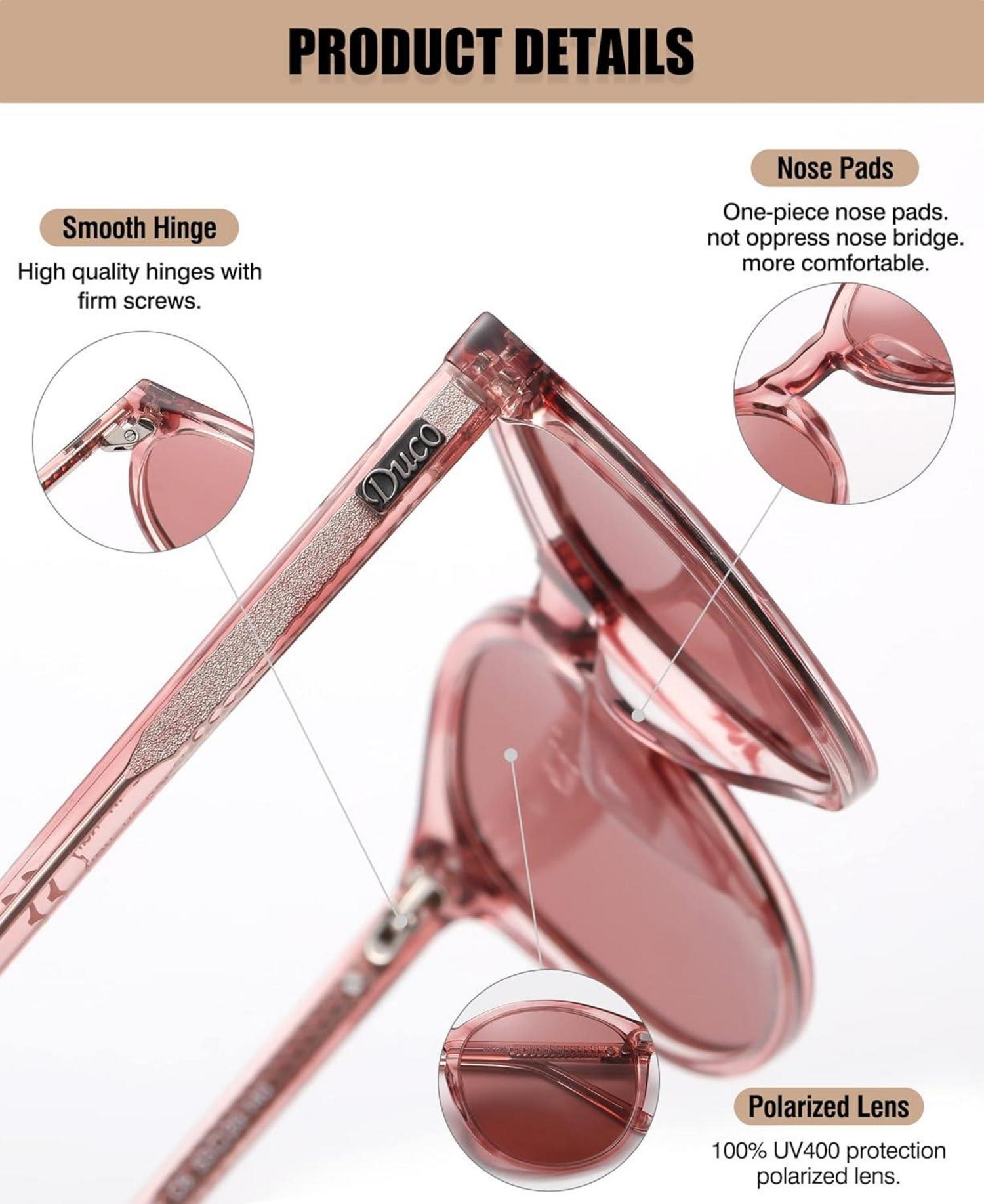 Damen Retro Sonnenbrille Polarisiert UV400 Leichtgewicht Acetat Rahmen
