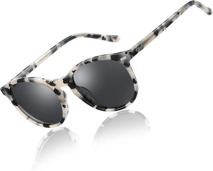 Polarisierte Retro Sonnenbrille UV400 Schutz Damen Vintage Schwarz