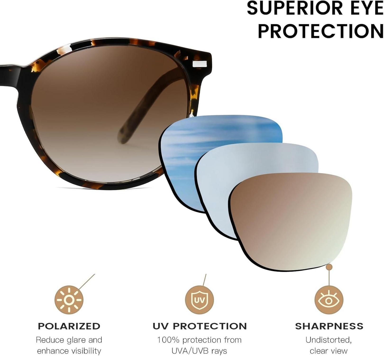 Retro Polarisierte Damen Sonnenbrille Vintage Acetat Leichtgewicht