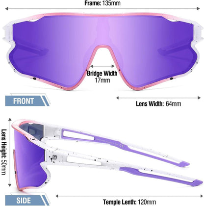 Kinder Sport Sonnenbrille UV400 TR90 Rahmen DK268 Purpletempel