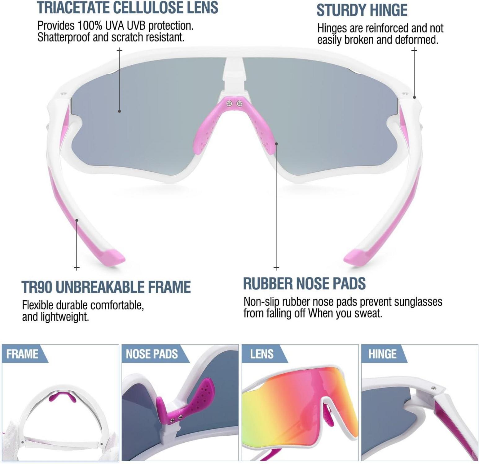 DUCO Kinder Sport Sonnenbrille UV400 Baseball Radfahren Jugend DK268