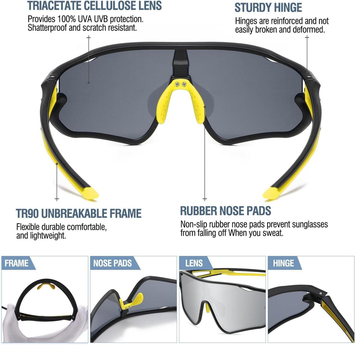 DUCO Kinder Sonnenbrille Jugend Baseball TR90 Rahmen UV400 Sport Sonnenbrillen DK268