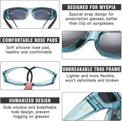 Polarisierte Sonnenbrille UV400 Schutz Brille für Brillenträger