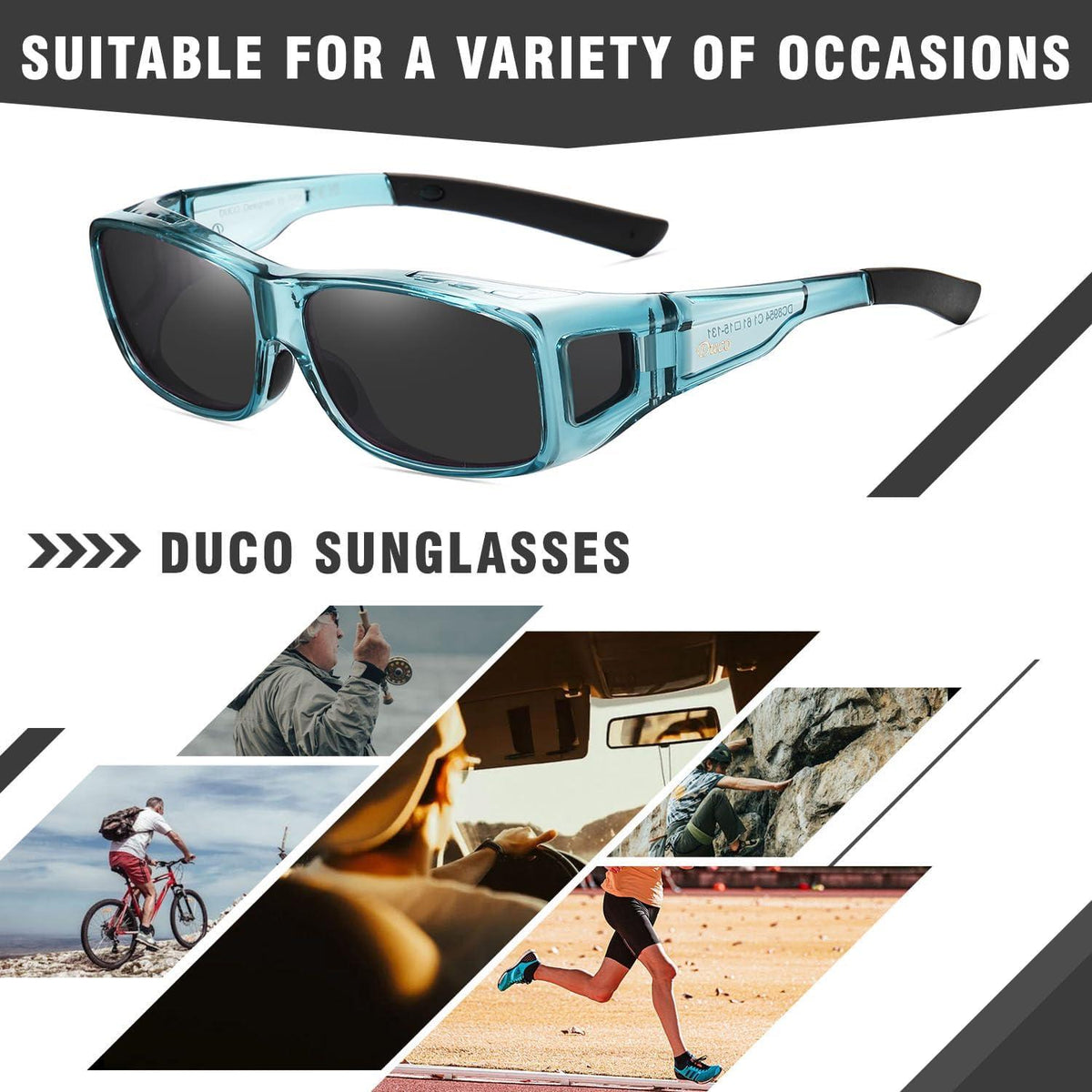 Polarisierte Überbrille DUCO UV400 Schutz Fit-over Sonnenbrille