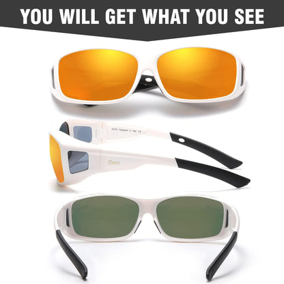 Polarisierte UV400-Sonnenbrille mit weißem Rahmen für