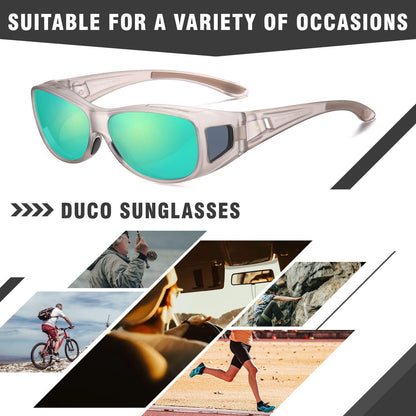 Polarisierte Sonnenbrille UV400 Schutz Transparent Grau Grün Linse M-L
