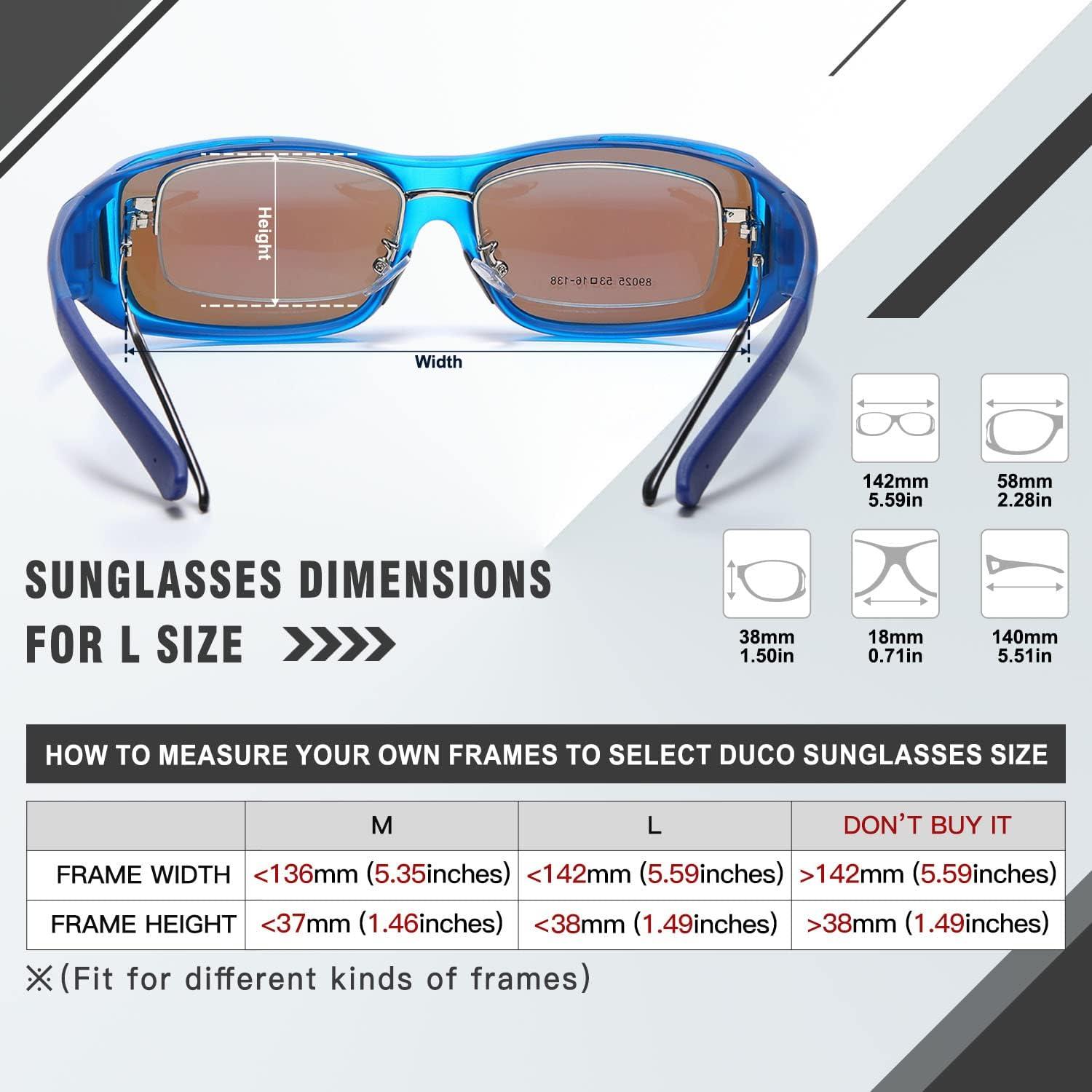 Polarisierte Überbrille UV400 Blendschutz Transparent Blau Herren