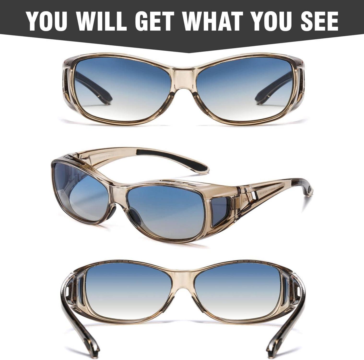 Polarisierte Sonnenbrille UV400-Schutz Wrap-Around Transparent Braun