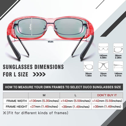 Polarisierte Überbrille für Brillenträger UV400 Schutz Transparent