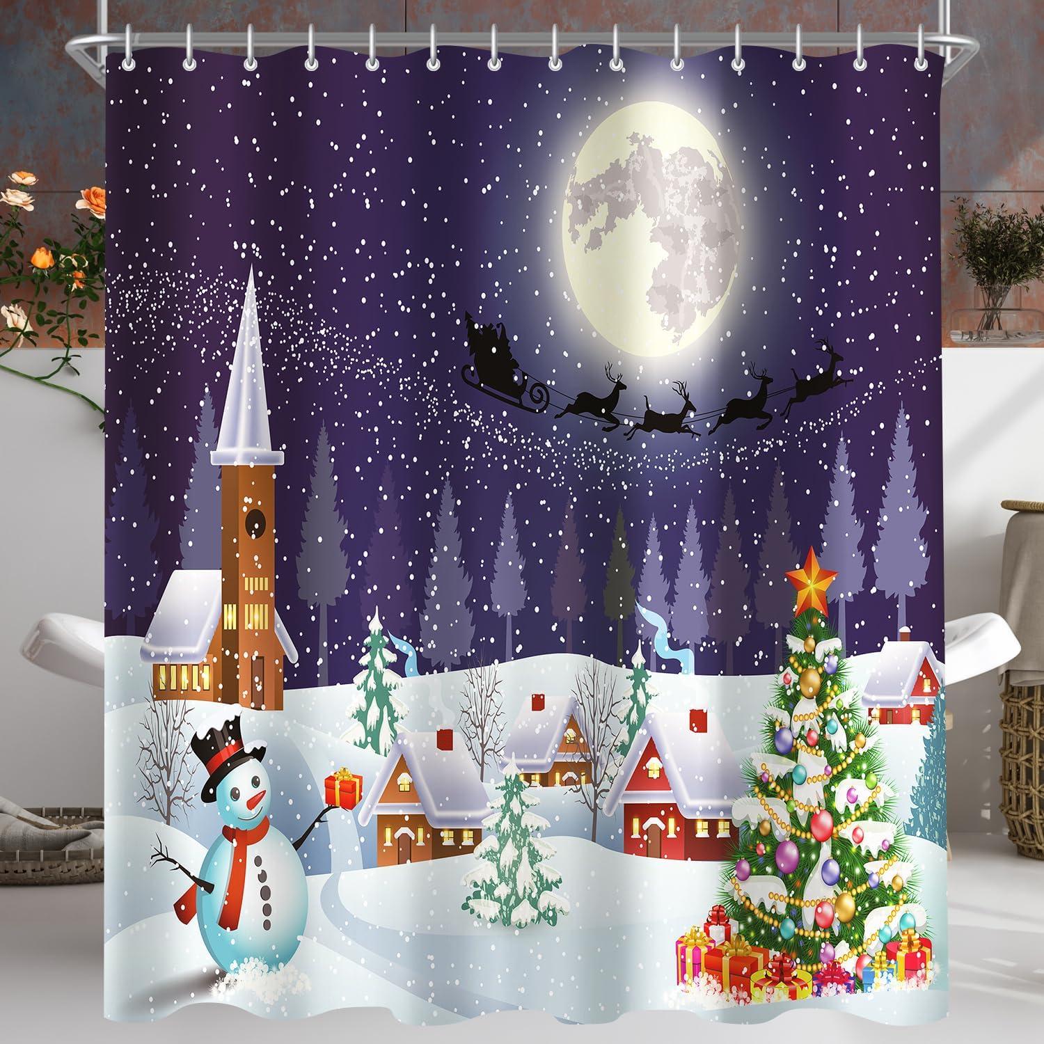 Duschvorhang Weihnachtsstimmung 240x200cm Antischimmel wasserabweisend