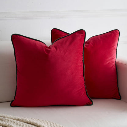 2x Samt Kissenbezug 45x45 cm Rot – Weich & Dekorativ