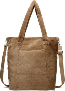 Fleece Handtasche Damen Plüschig Kunstfell Umhängetasche