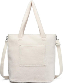 Teddyfleece Handtasche Damen Plüsch Schultertasche Umhängetasche