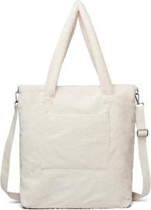 Teddyfleece Handtasche für Damen Plüschig Winter Shopper Teddy
