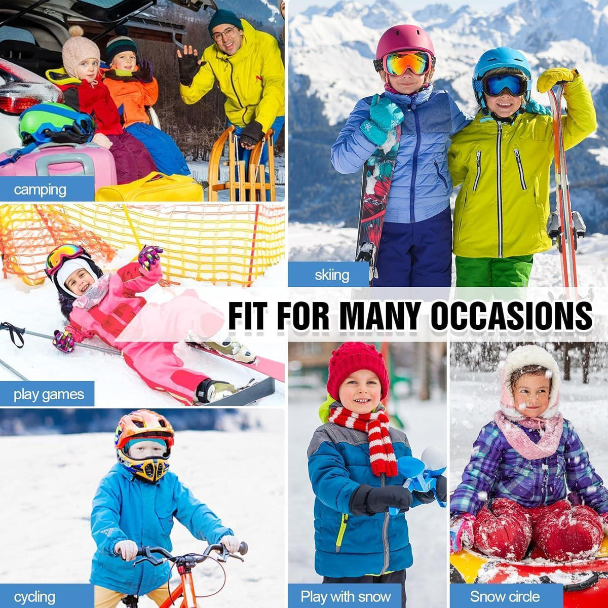 Kinder Sturmhaube Fleece Warm & Winddicht für Winter Outdoor Sport