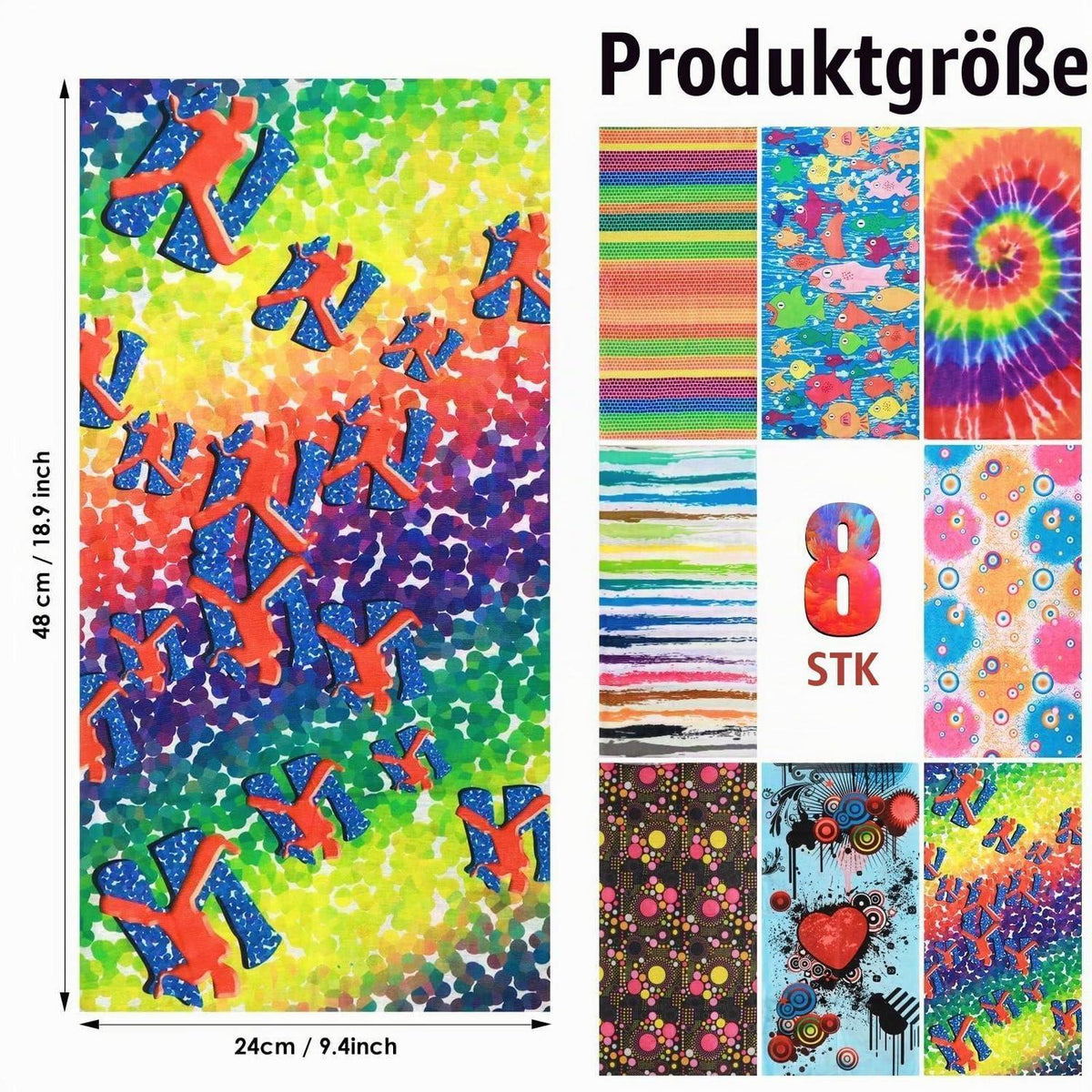 8x Multifunktionstuch Schal Headwear | Sport & Outdoor Aktivitäten