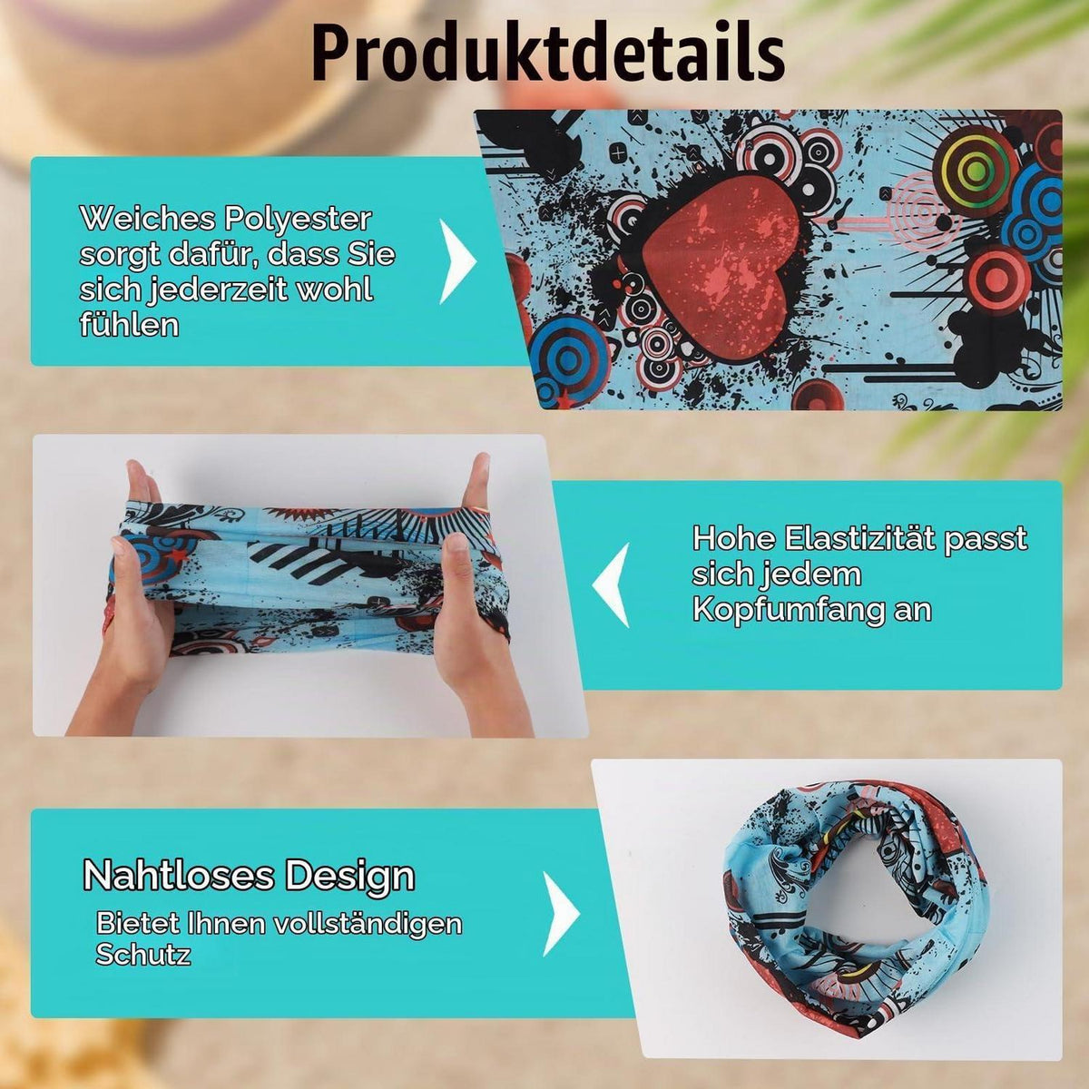 8x Multifunktionstuch Schal Headwear | Sport & Outdoor Aktivitäten