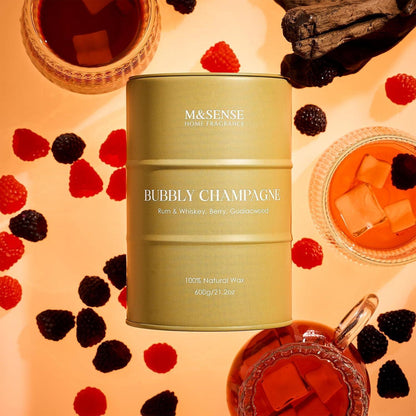 Duftkerze Champagner mit Sojawachs, 600g, 130h Brenndauer