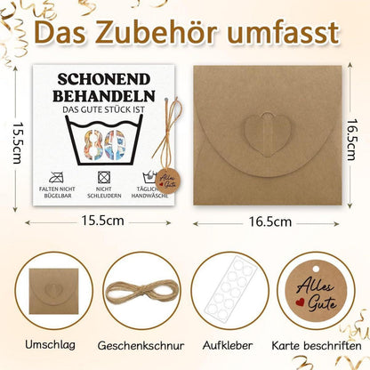Geburtstagskarte 80 mit Geldversand – Lustiges Geschenk für Mann & Frau