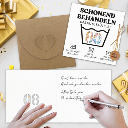 Geburtstagskarte 80 mit Geldversand – Lustiges Geschenk für Mann & Frau