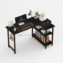 Eckschreibtisch Schwarz Regal Stauraum 120cm L-Form Bürotisch