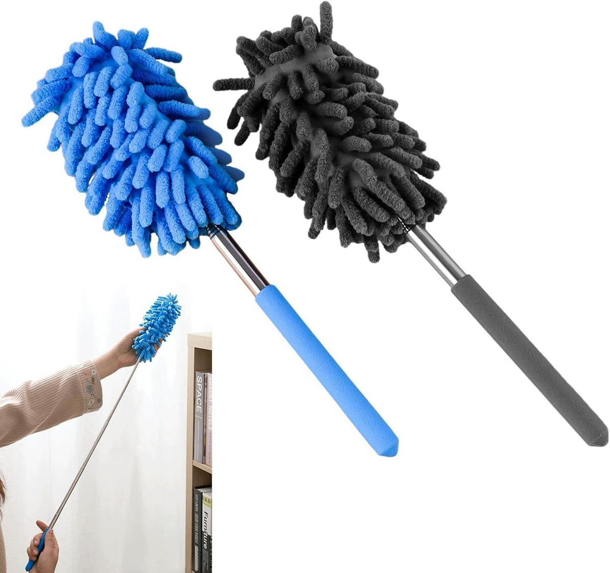 Staubwedel Teleskop Microfaser Staubwischer 2er Pack