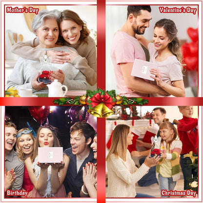 Ewige Rose Engel Geschenkbox 3 Rose Glas Weihnachten Oma Rot