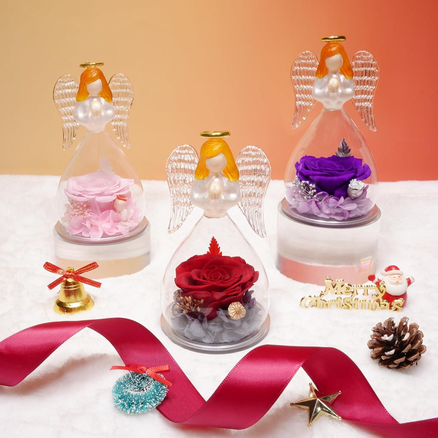 Ewige Rose Engel Geschenkbox Hochborosilikatglas Weihnachten