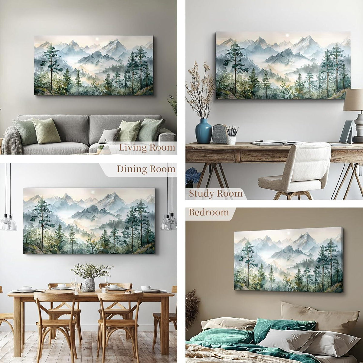 Leinwandbild Grüne Berglandschaft 50x100 cm Modern Wanddeko