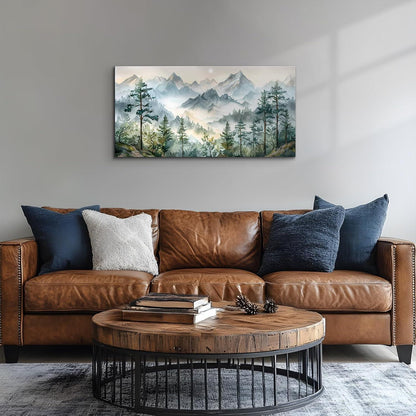 Leinwandbild Grüne Berglandschaft 50x100 cm Modern Wanddeko