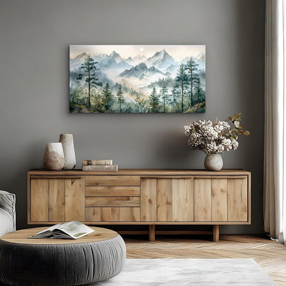Leinwandbild Grüne Berglandschaft 50x100 cm Modern Wanddeko