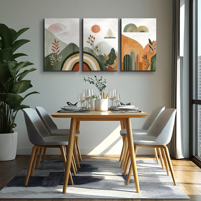 Leinwandbild Set Boho Natur Abstrakt Geometrie 70x50cm