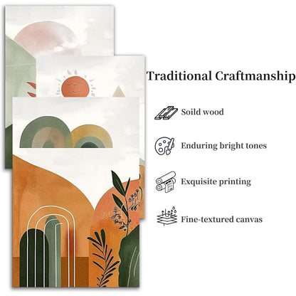 Leinwandbild Set Boho Natur Abstrakte Landschaft 58x40cm