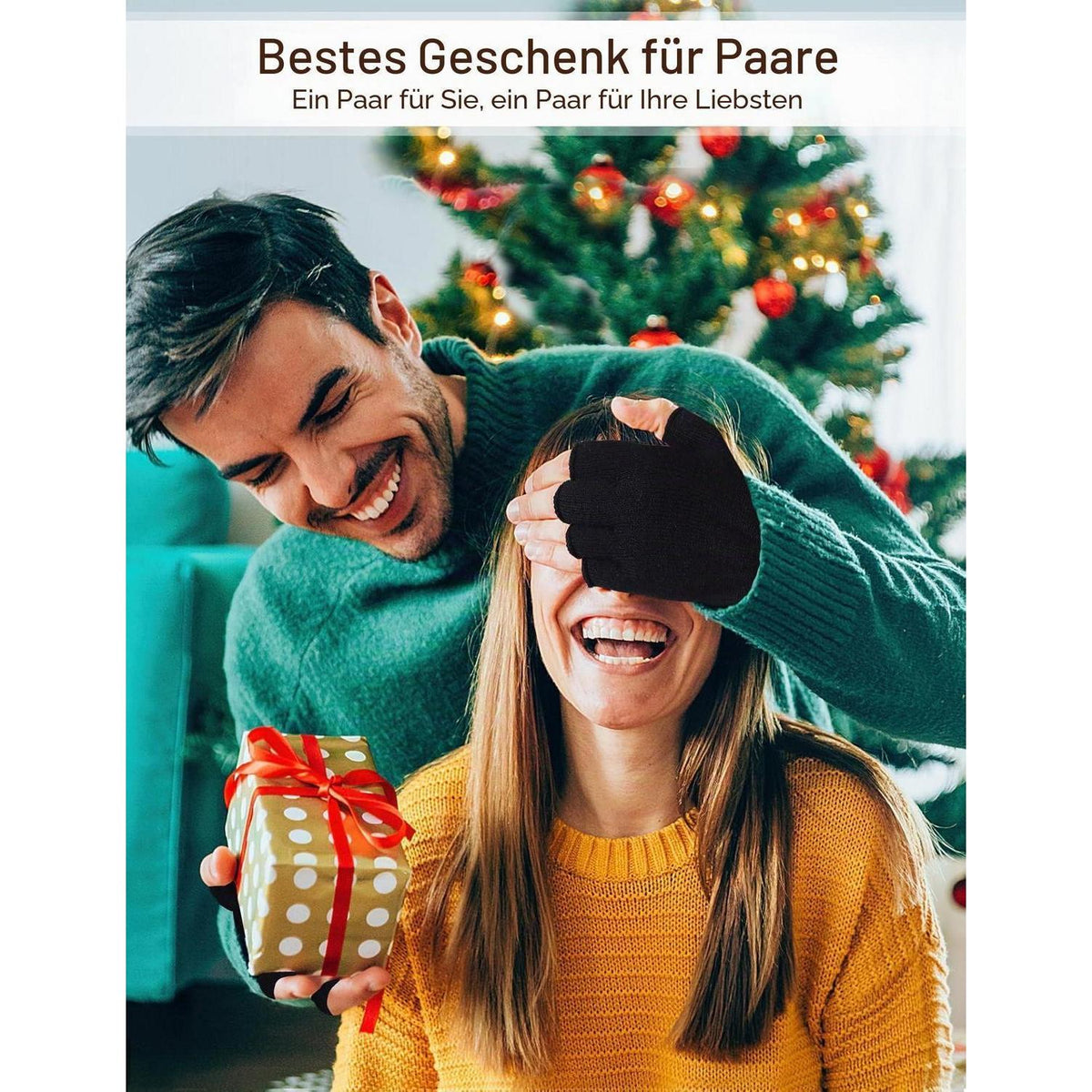 Fingerlose Handschuhe Unisex Lange Strick Armstulpen für Damen Herren