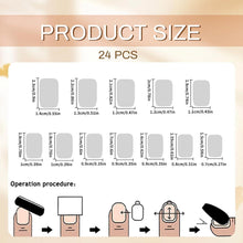 24PCS Weiße French Tip Press on Nägel Mittlere Länge Acryl